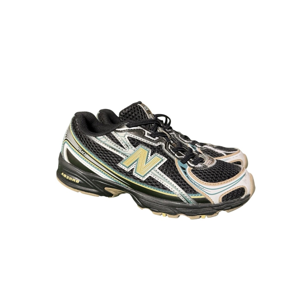 New Balance 740 Bungee Sneakers PZ740GO Black Beige Kids Size 3Y Preschool Shoe